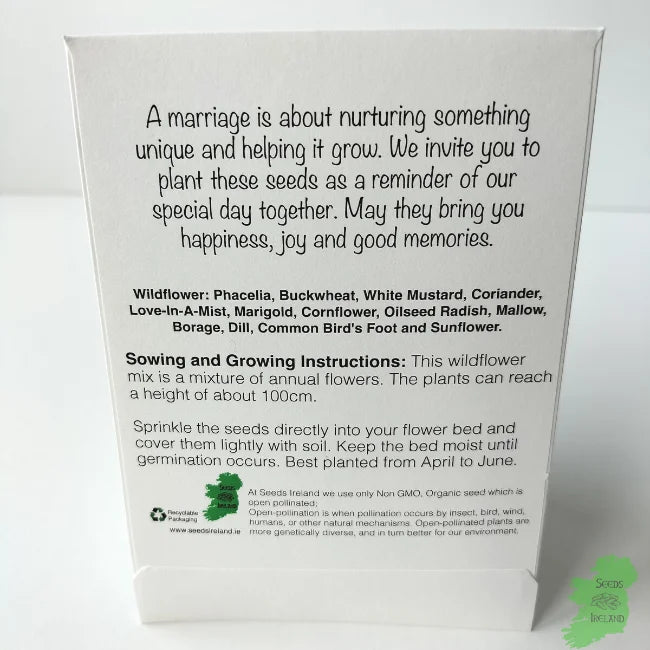 Meant to Bee Wedding Favor - Back of the Packet