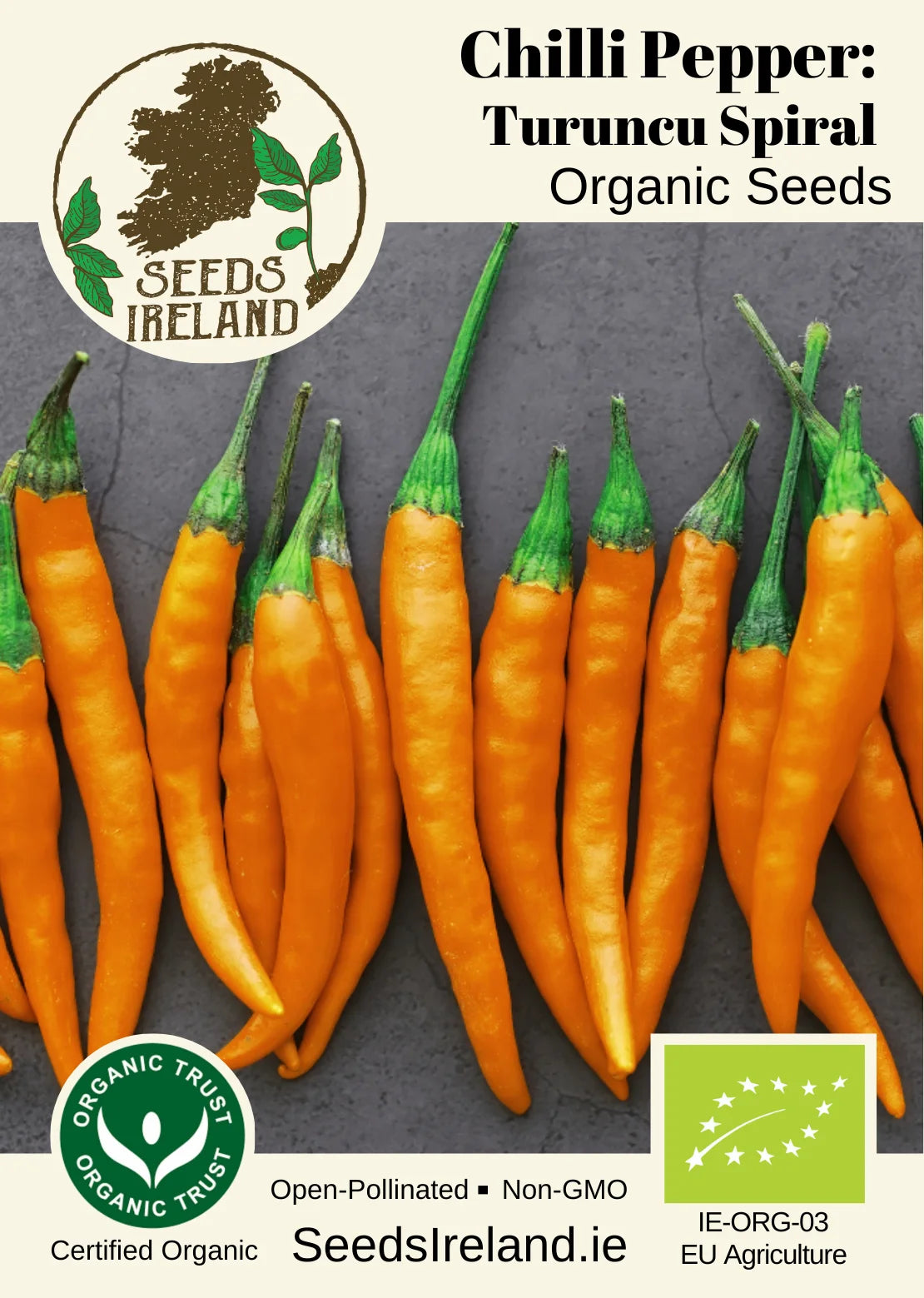 Chilli Pepper: Turuncu Spiral Organic Seed