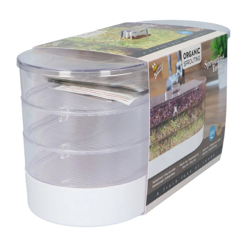 3 Layer Sprouting Tower + 3 Packs Of Organic Sprouting Seeds