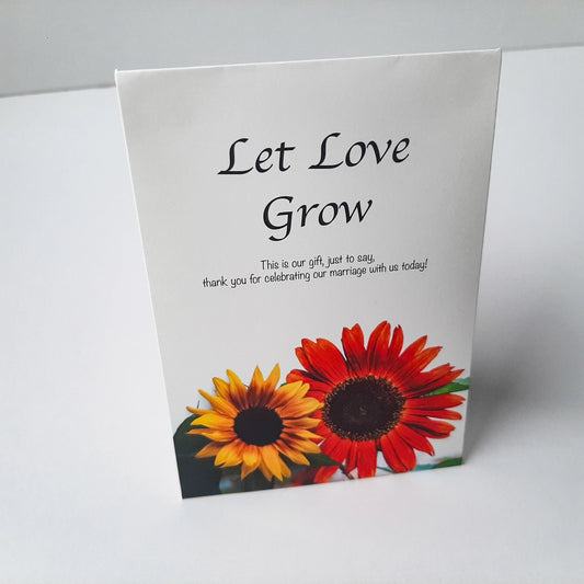 Let Love Grow Sunflower Seeds Wedding Favour
