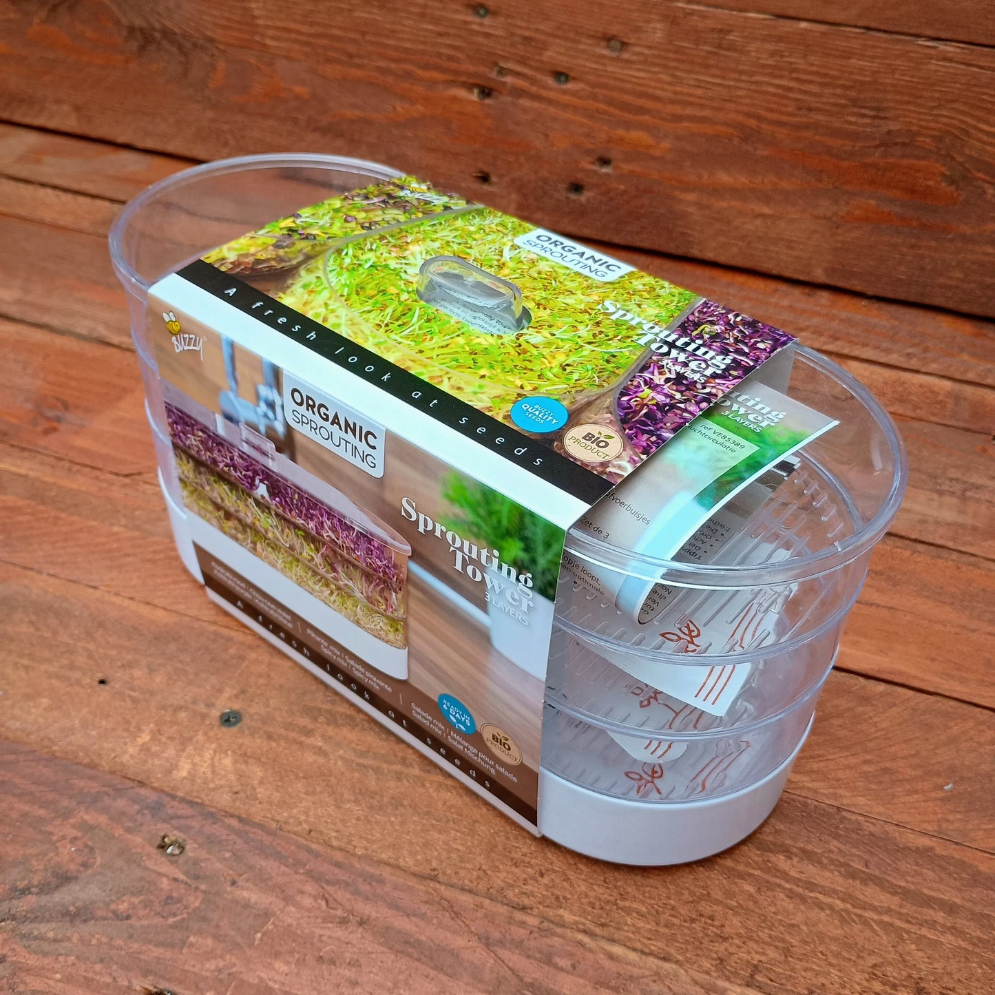 3 Layer Sprouting Tower + 3 Packs Of Organic Sprouting Seeds