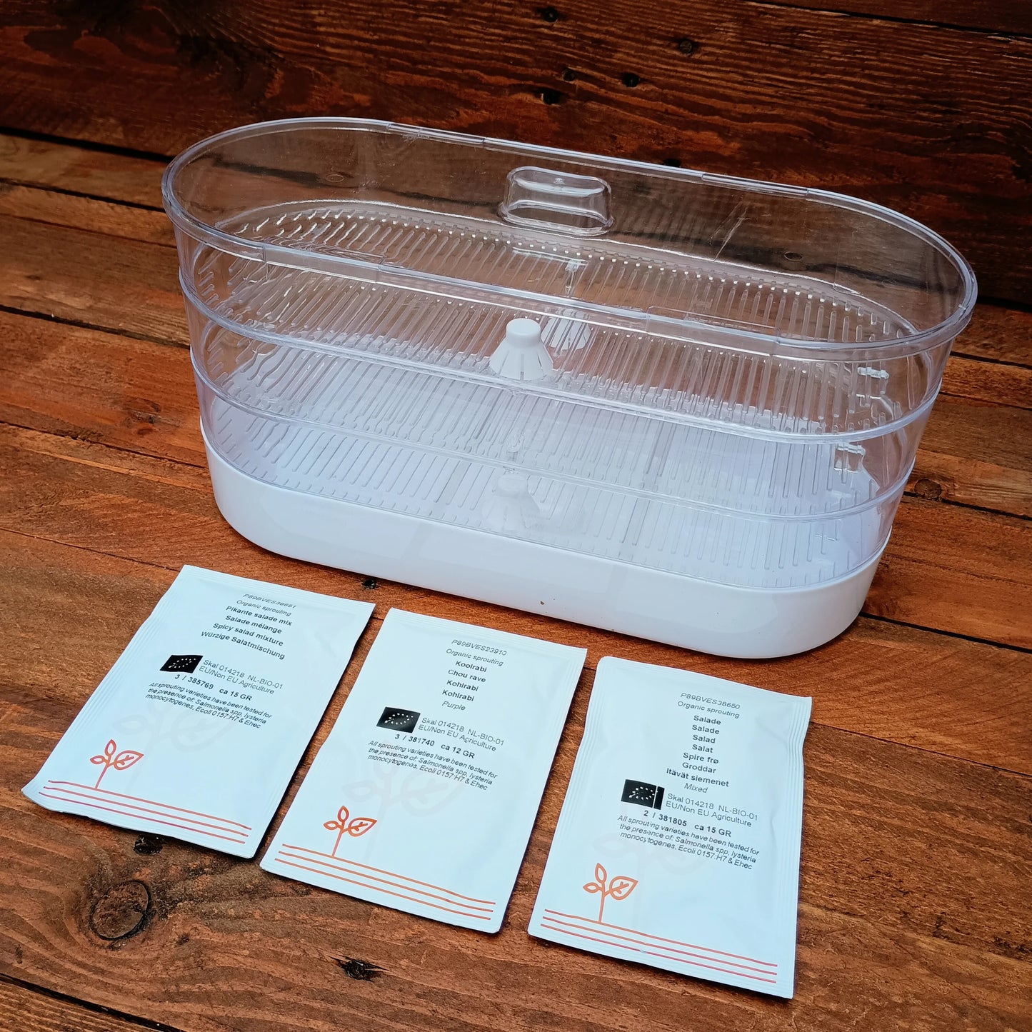 3 Layer Sprouting Tower + 3 Packs Of Organic Sprouting Seeds