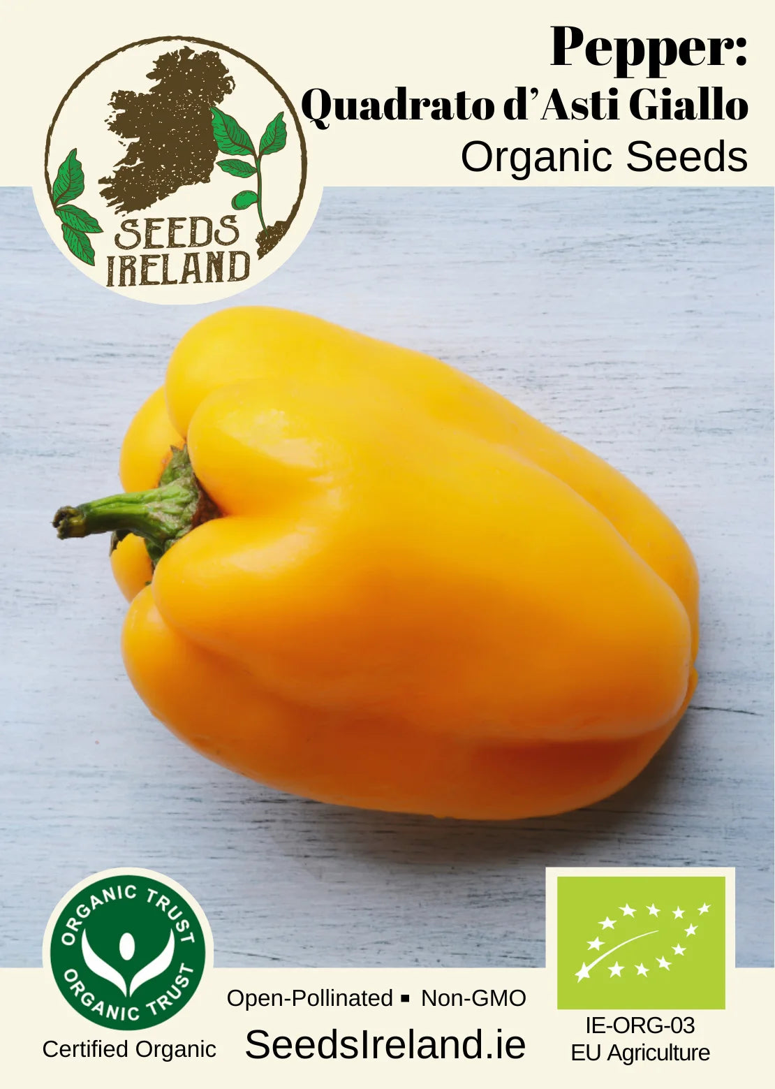 Pepper: Quadrato d’Asti giallo Organic Seed